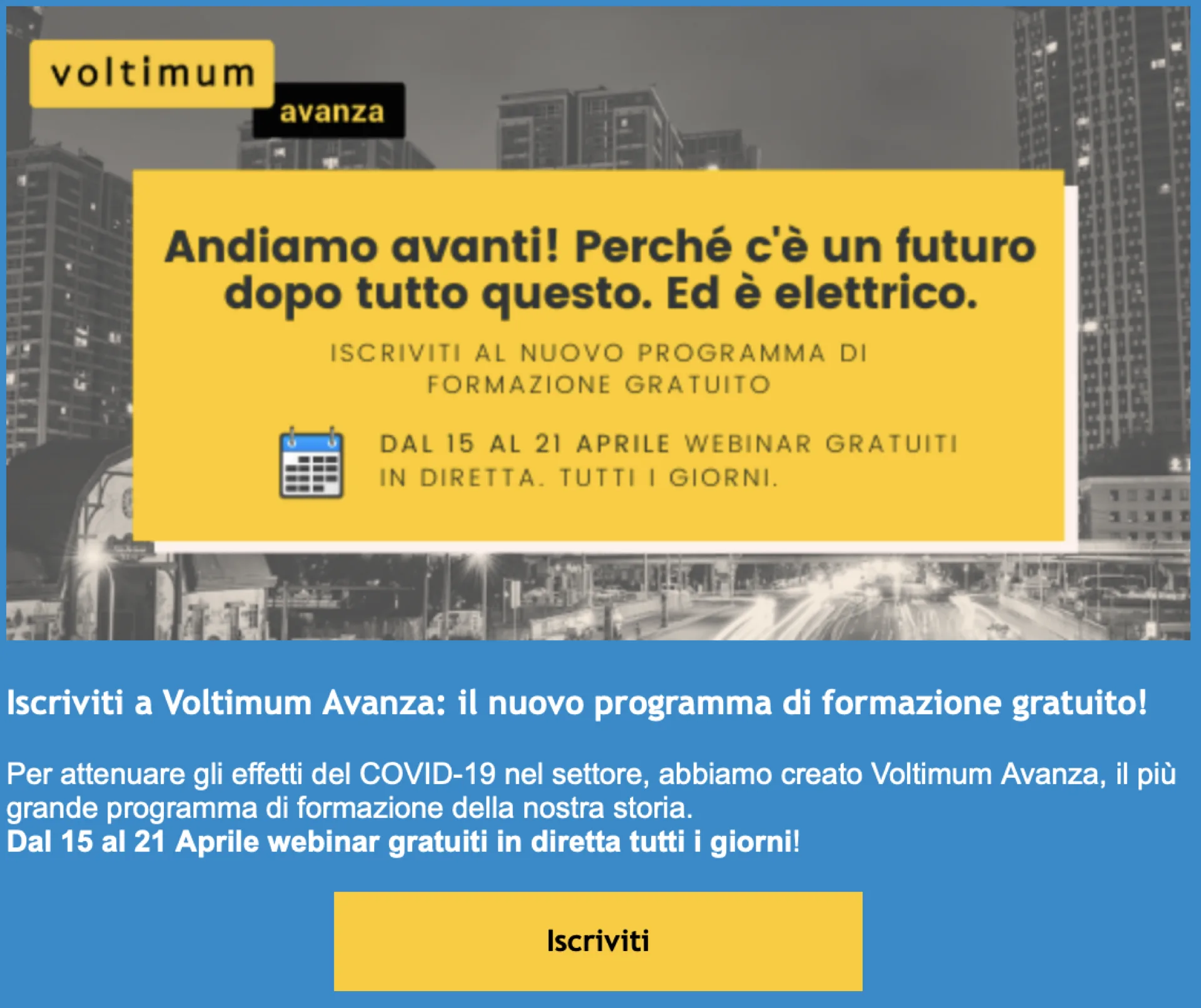ANDIAMO AVANTI! WEBINAR VOLTIMUM ITALIA